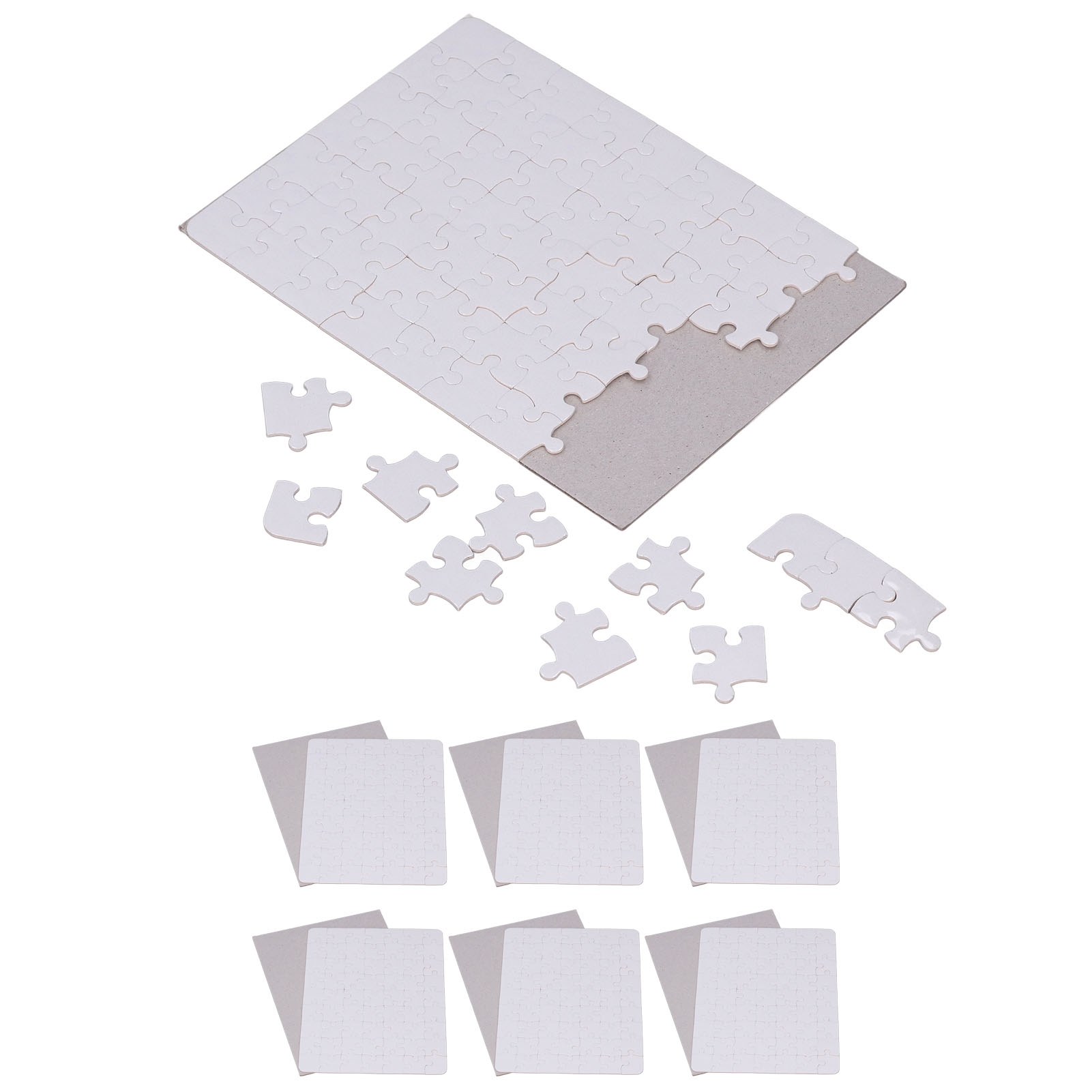 Puzzle Blank White - 6 Set Boş Bulmacalar 13x18cm Beyaz