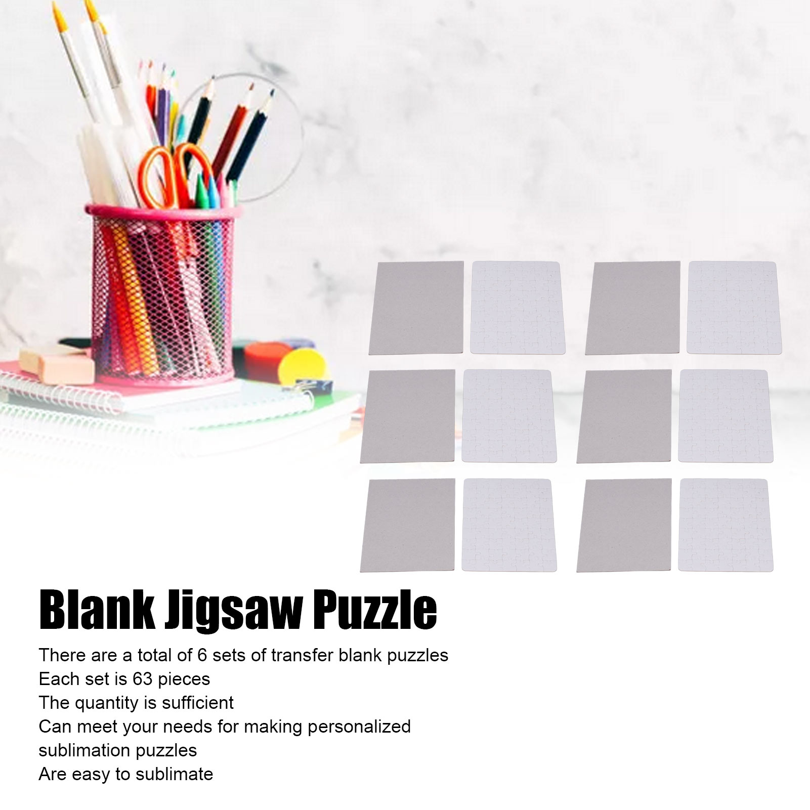 6 Set Boş Bulmacalar 13x18cm B - Puzzle Blank White incelemesi ve fiyatı